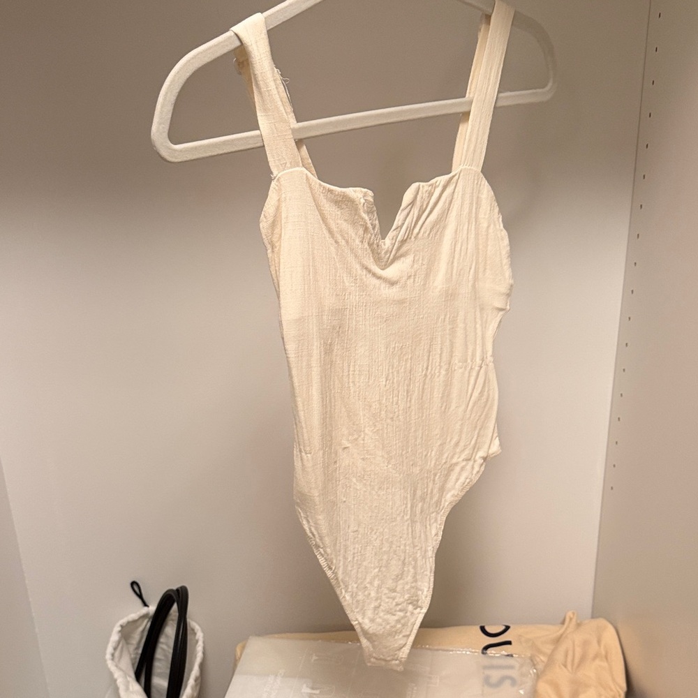 Free People Cream Shapewear Bodysuit